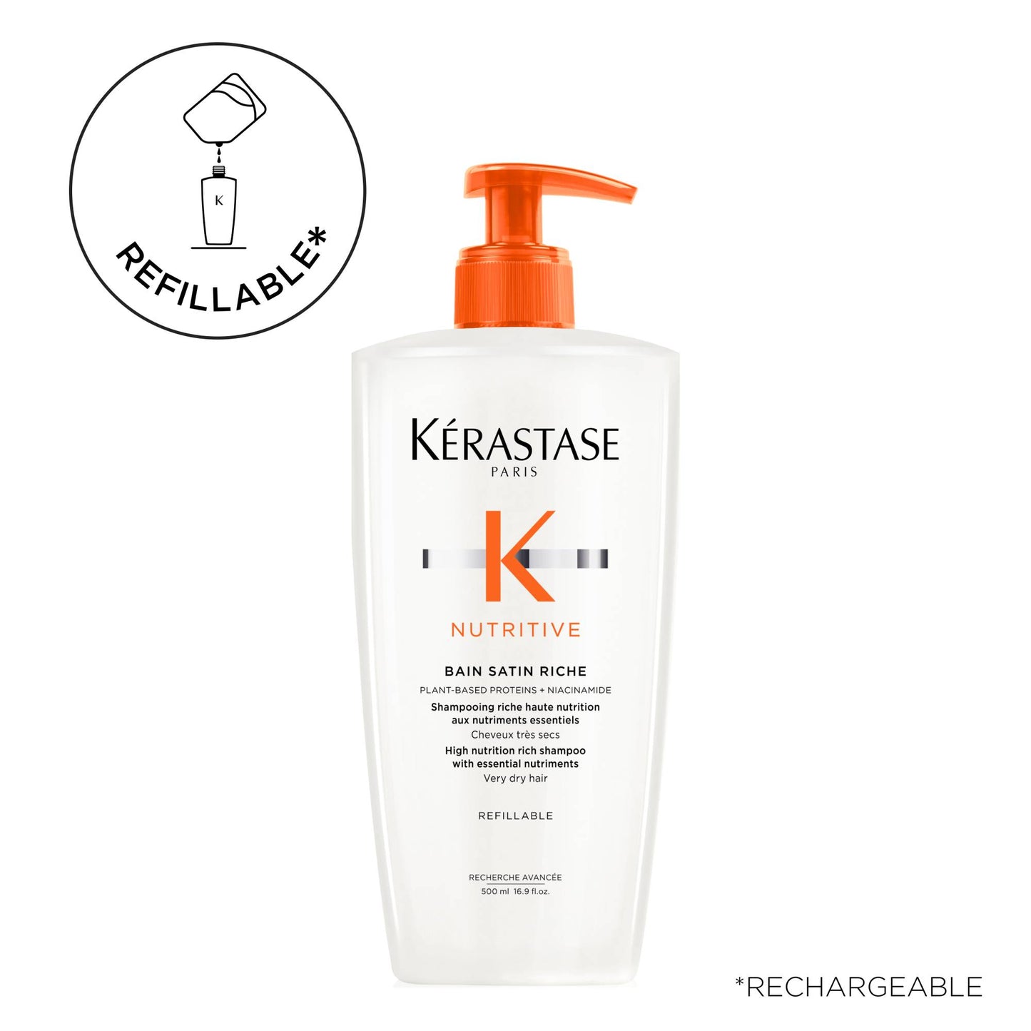 KERASTASE - NUTRITIVE BAIN SATIN RICHE - Shampoing - 500ML - POMPE