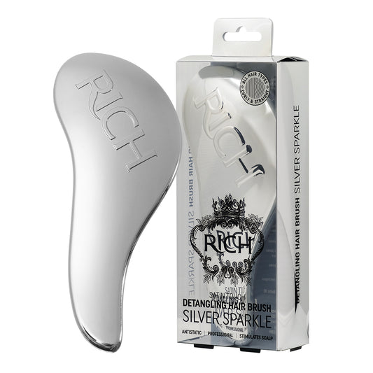 RICH HAIR CARE - Satin Touch Detangling Brush Silver Sparkle - Brosse démélante grise