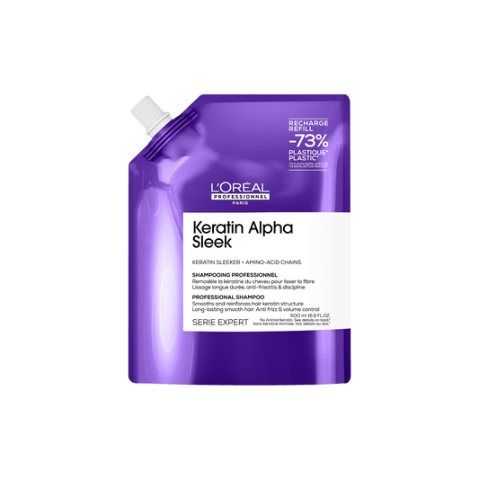 L'Oréal Professionnel - Keratin Alpha Sleek - Professionnal shampoo - 500 ML - RECHARGE
