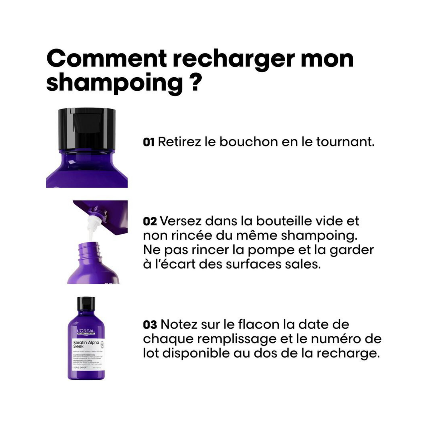 L'Oréal Professionnel - Keratin Alpha Sleek - Shampoing - 500 ML - RECHARGE