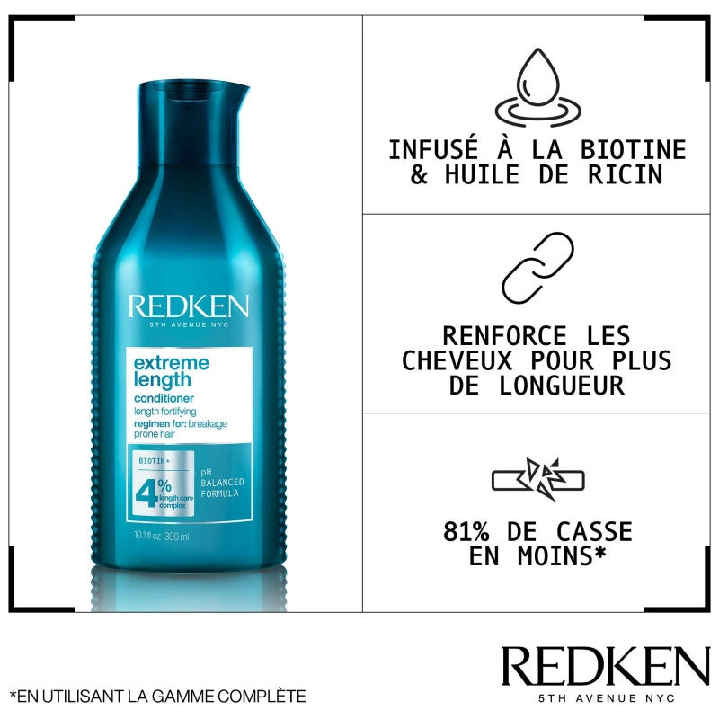 Redken - Extreme Length - conditioner - cheveux cassants - 300 ml