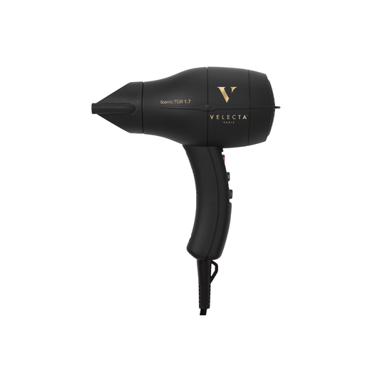 VELECTA - Sèche cheveux - ICONIC 1.7  - Noir Intense logoté en OR